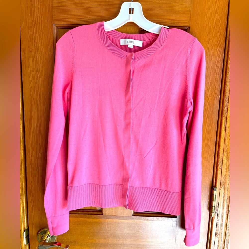 EUC LOFT Pink Cardigan sweater Size XS